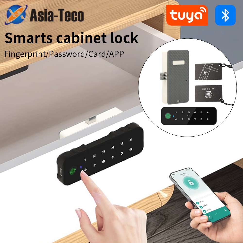 Furniture Hardware Manufacturer - Tuya บลูทูธสมาร์ทตู้ไม้ล็อคลายนิ้วมือ App รีโมทคอนโทรล Keyless การ์ดปลดล็อคประตู