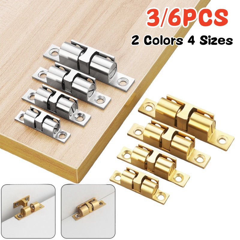 Furniture Hardware Manufacturer - 3/6pcs ตู้ตู้เสื้อผ้าประตู Ball Catch,ทองเหลือง Double Roller
