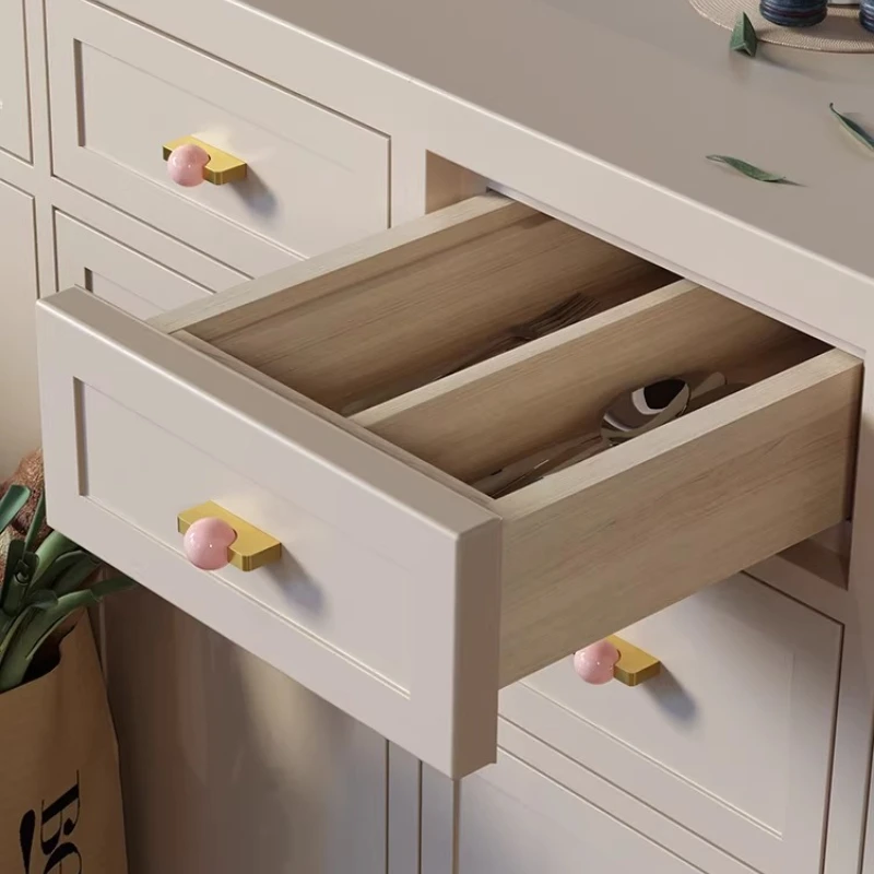 Furniture Hardware Drop Pulls - ลูกบอลคริสตัลสีขาว + มือจับเฟอร์นิเจอร์ทองเหลือง มือจับลิ้นชักตู้ มือจับตู้ครัว อุปกรณ์ตู้เสื้อผ้า