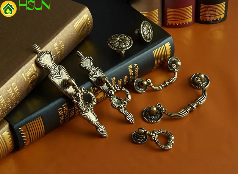 Furniture Hardware Drop Pulls - มือจับตู้แบบดึง 2 ชิ้น 6 แบบ สไตล์ชนบท