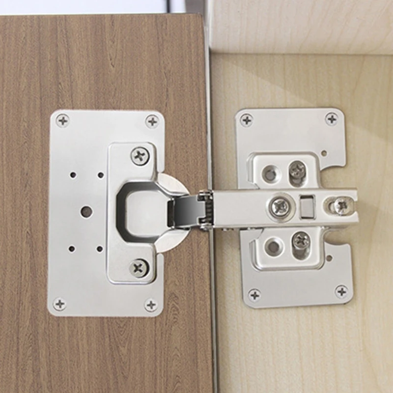 Cabinet Hinge Overlay - 4 ชิ้นบานพับตู้แผ่นซ่อมบานพับสแตนเลสแผ่นซ่อมสำหรับปกป้องประตูตู้ครัวไม้