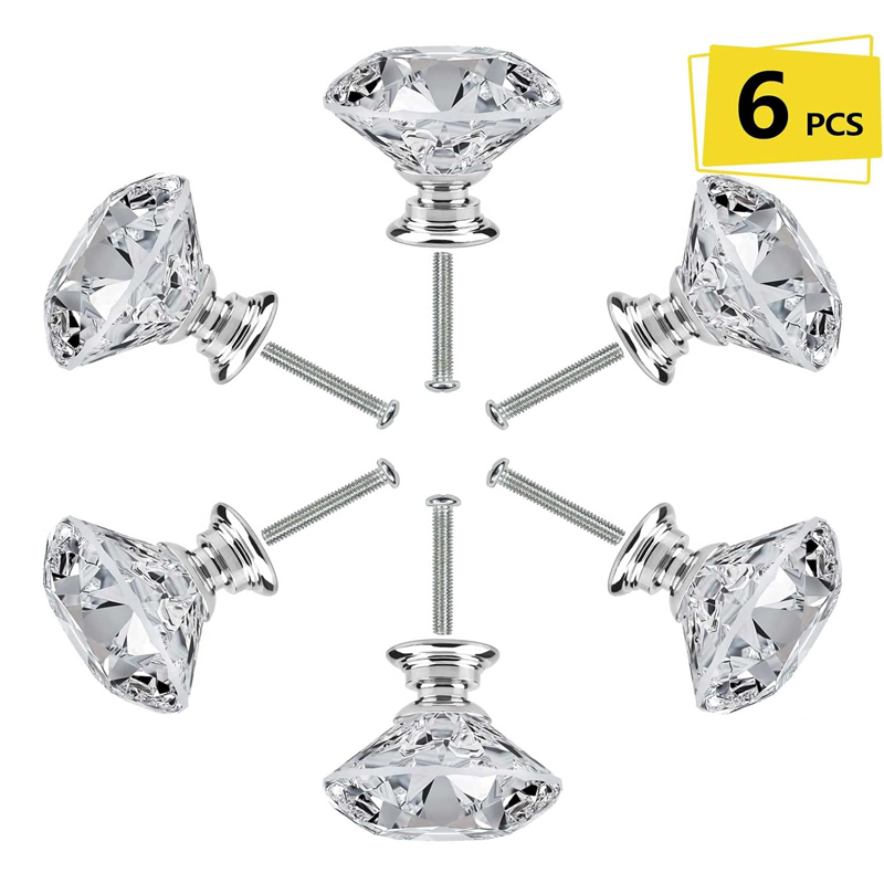 Furniture Hardware Jig - ลูกบิดตู้ 6 ชิ้น พร้อมสกรู ขนาด 30
