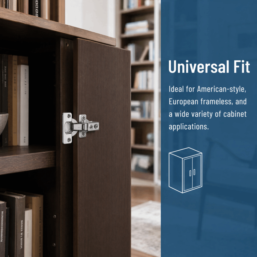 Cabinet Hinge Overlay - บานพับแบบปิดนุ่มนวล 2 ชิ้น ขนาด 1/2 นิ้ว