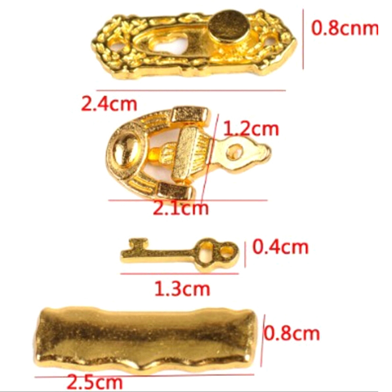 1:12 4PCS โลหะประตูชุดตุ๊กตาฮา - Furniture Hardware Fitting บทวิจารณ์และราคา