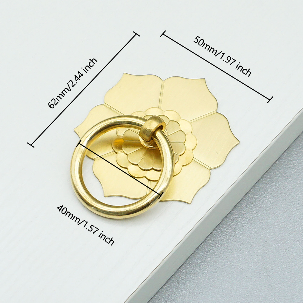 มือจับตู้ทองเหลืองลายดอกไม้ ห่ - Furniture Hardware Drop Pulls บทวิจารณ์และราคา