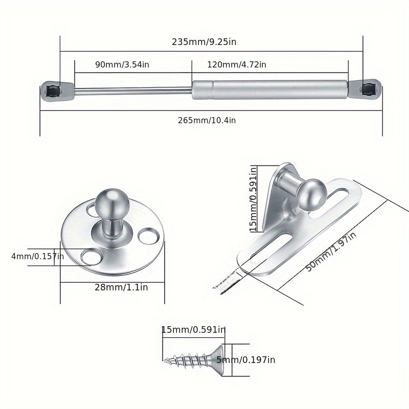 โช้คอัพแก๊ส 2 ชิ้น สำหรับยกฝาป - Cabinet Hinge Overlay บทวิจารณ์และราคา